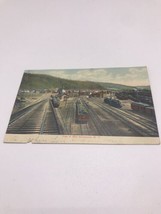 East Salamanca NY Postcard Rail Yard Railroad Train Early 1900s Colored  - £14.06 GBP