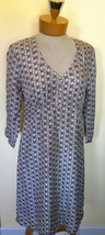 Boden US 6 Mauve/Gray/Ivory Silk Floral Print Dress V-Neck 3/4 Sleeve UK 10 - £18.88 GBP