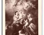 RPPC The Holy Family Engraving by Bartolome Esteban Murillo UNP Postcard... - $3.91