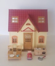 Epoch Calico Critters Cozy Cottage Red Roof Doll House w Accessories Ride on Toy - £21.88 GBP