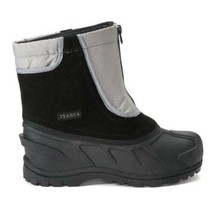 Boys Snow Boots Waterproof Winter Itasca Gray Mid Removeable Liner-size 1 - $20.79