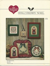 HollyBerry Noel Cross Stitch Embroidery Pattern Leaflet Christmas Santa Wreath - $4.99