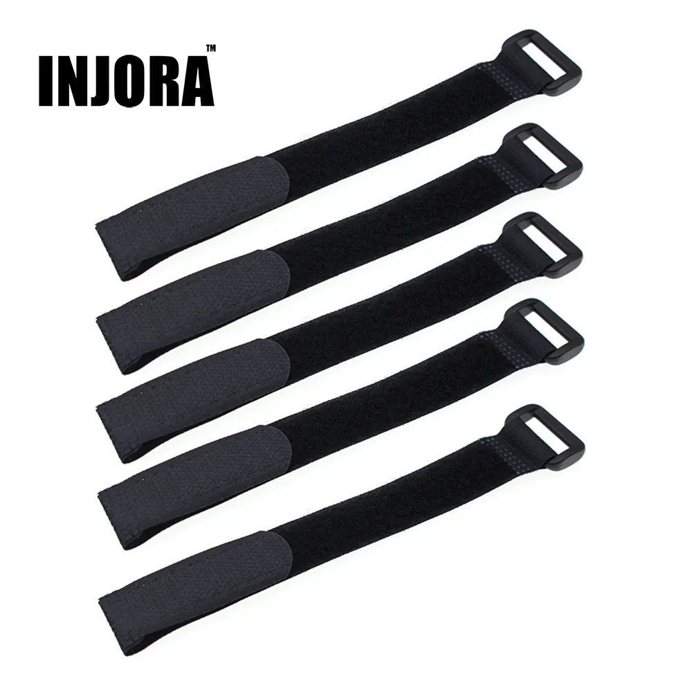 INJORA 5Pcs Black Durable Antiskid Cable Tie Down Straps for RC Car Battery Craw - £3.19 GBP