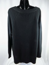 New Directions Women&#39;s High Low V Neck Sweater Sz Medium Black - £28.15 GBP