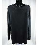 New Directions Women&#39;s High Low V Neck Sweater Sz Medium Black - £28.15 GBP