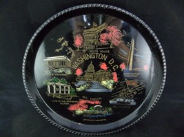Washington D.C. Black Plastic Hand Painted Collectible Decorative Plate - £11.79 GBP