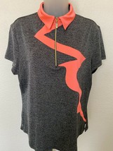 Jamie Sadock 1/4 Zip Golf Short Sleeve Gray Orange Shirt sz L - £27.09 GBP