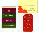Miyako Hotel Kyoto Japan Luggage Label Brochure &amp; Welcome  - $27.69