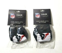 Houston Texans NFL Mesh Hair Twist Scrunchie Ponytail Holder Navy/White Lot of 2 - £19.77 GBP