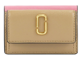 Marc Jacobs J Logo Leather Trifold Mini Wallet Beige Pink Bnwt GL02302108 - £45.41 GBP