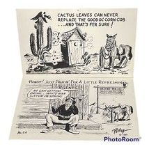 2 Vintage Comic Postcard Lot BOB PETLEY Cowboy Cartoonist #5a #6 - £4.69 GBP