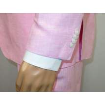 Mens Premium 100% Linen Cocktail Suit by INSERCH Breathable and cool SU880 Pink image 6