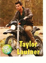 Taylor Lautner teen magazine pinup clipping motorcycle Twilight Popstar - £2.79 GBP