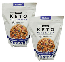  2 Packs  NUTRAIL KETO BLUEBERRY NUT GRANOLA HEALTHY BREAKFAST CEREAL LO... - £28.16 GBP