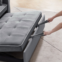 Sofa Bed, 3 in 1 Convertible Sofa Chair Bed, Adjustable Backrest Chair - Gray - £367.97 GBP