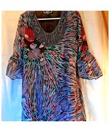 Zashi Women&#39;s Multicolor Dress - Geometric Embellished Flounce Sleeve S New - $472.97 MXN