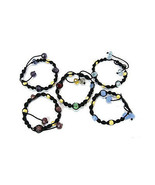Wholesale Lot 8 Faceted Crystal Bead Adjustable Shamballa Bracelets 18 C... - £14.81 GBP