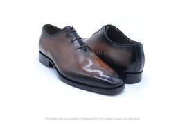  Men&#39;s Handmade Brown Patina Leather Whole Cut Oxfords Custom Made Shoes - $170.99