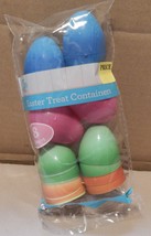 Easter Egg 1 1/2&quot;x 2&quot; Snap Together Multicolor Tie Dye 8ea Treat Contain... - £1.95 GBP