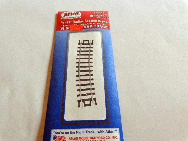 NEW N SCALE ATLAS #2521 -6 SECTIONS 1/2 11&quot; RADIUS CURVE-NICKEL SILVER R... - $2.81