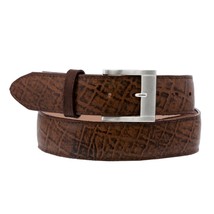 Mens Elephant Print Leather Light Brown Cowboy Belt Western Dress Silver... - £23.62 GBP