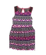 Sequin Hearts Girls Dress Size 8 Crochet Print Black and Pink Multi - £8.41 GBP