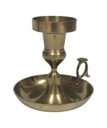 Antique Brass Chamberstick Candlestick Candle Holder w/ Finger Loop Thum... - $19.13 CAD
