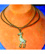 Beautiful Vintage Gold/Rhinestone Giraffe Necklace - $461.79 MXN