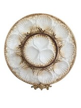 Vintage Longchamp Oyster Platter Large French Barbotine Seafood Serving ... - €190,29 EUR