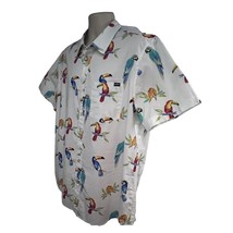 Chubbies Mens White Hawaiian Aloha Toucan Bird Button Up Shirt XL Pocket... - $49.49
