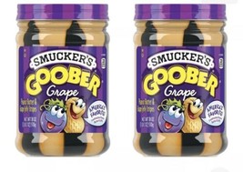 2 New Smuckers Grape Stripes Goober P EAN Ut Butter & Jelly 18OZ *Fast Shipping* - $24.75