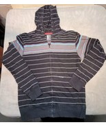 Billa Bong Jacket Men Large Black stripes Full Zip Hooded Drawstring 37757 - $16.82