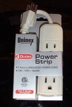 NIB 3 outlet grounded AC electric power strip UL rated - £4.46 GBP