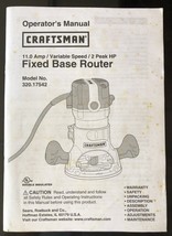 Craftsman Fixed Base Router 320.17542 Operator Manual + Instruction Manual - $10.49