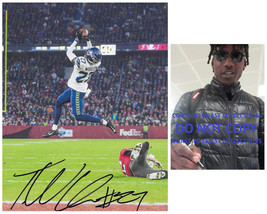 Tariq Woolen signed Seattle Seahawks football 8x10 photo proof COA autographed - £94.73 GBP