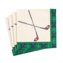 Caspari Golfing Paper Cocktail Napkins - Four Packs of 20 - £20.16 GBP+