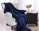 Extra Large Navy Blue Fleece Throw Blanket For Couch 300Gsm, Super Soft ... - $22.99