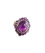 Big Amethyst Statement Ring 10 Ct Amethyst Wedding Band Natural Amethyst... - $138.59