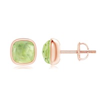 ANGARA 1 Ct AAA-Grade Cushion Peridot Solitaire Stud Earrings in 14K Solid Gold - £268.98 GBP