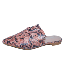 VINTAGE HAVANA &#39;Dawn&#39; Soft Pink Snake Mules Flats sz 7 - £25.86 GBP