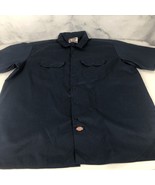 Dickies Shirt Mens Size 2XLarge  Navy Blue Short Sleeve Button Up Work - $317.15 MXN