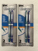 Optimus Inc. 2 Felt Tip Blue and Purple Ink Pens *Set of 2* - £5.50 GBP