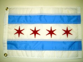 City of Chicago USA Sewn Stripes Stars Indoor Outdoor Nylon Flag Grommets 3&#39;x5&#39; - $36.00