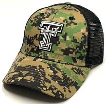 Texas Tech Raiders NCAA Digital Camo Digicam Black Mesh Hat Cap Adult Adjustable - £15.89 GBP