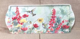 Gretchen Clasby Hummingbird Garden 15 Inch Melamine Serving Tray Bird Flowers - £12.52 GBP