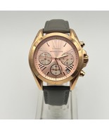 Michael Kors MK-5799 Rose Gold Gray Leather 36mm Women’s Watch Working - $1,232.01 MXN