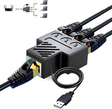 RJ45 Ethernet Splitter Adapter 1 to 3 Ports 3 Devices Simultaneous Netwo... - £29.00 GBP