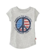 LEVI&#39;S GIRL&#39;S GREY PEACE &quot;AMERICA THE BEAUTIFUL&quot; GRAPHIC T-SHIRT SIZE: 6... - £9.86 GBP