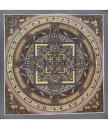 Hand-painted Kalachakra Mandala Tibetan Thangka Art 17"x 17" - $149.00