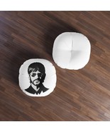 Cozy Round Tufted Floor Pillow - Unique Ringo Starr Beatles Design - £74.28 GBP+
